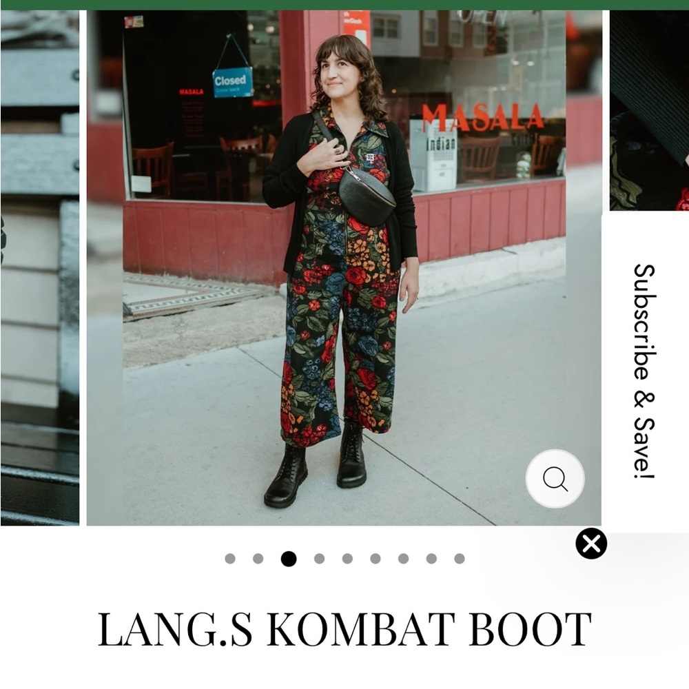 Lang.S Black Leather Combat Boots - Picture 6 of 12